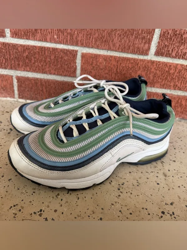 2008 Nike Air Max 97 Womens Size 8.5 green‎ blue grey color sneaker shoes - Image 7