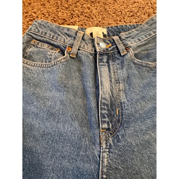 H&M High Waist Mom Jeans Women's Size 4 Blue Denim Ankle Length - Image 3