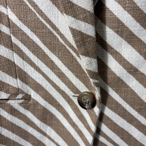 Ann Taylor Women Size 6 Animal Zebra Print Blazer‎ Lined Neutral Single Button - Image 4
