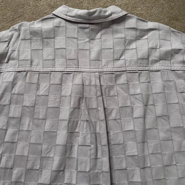 Madewell Garment Dyed Checkerboard Button Up Shirt NL027 Dusty Lavender Size XXL - Image 9