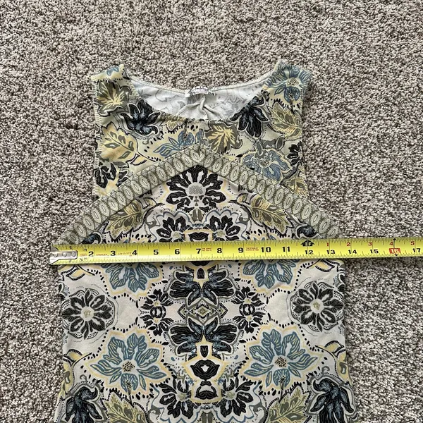 Free People Intimately cream, yellow & navy paisley open back bodysuit S - Image 10