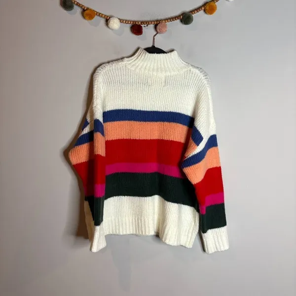 Fantastic Fawn chunky colorful striped sweater - Image 5
