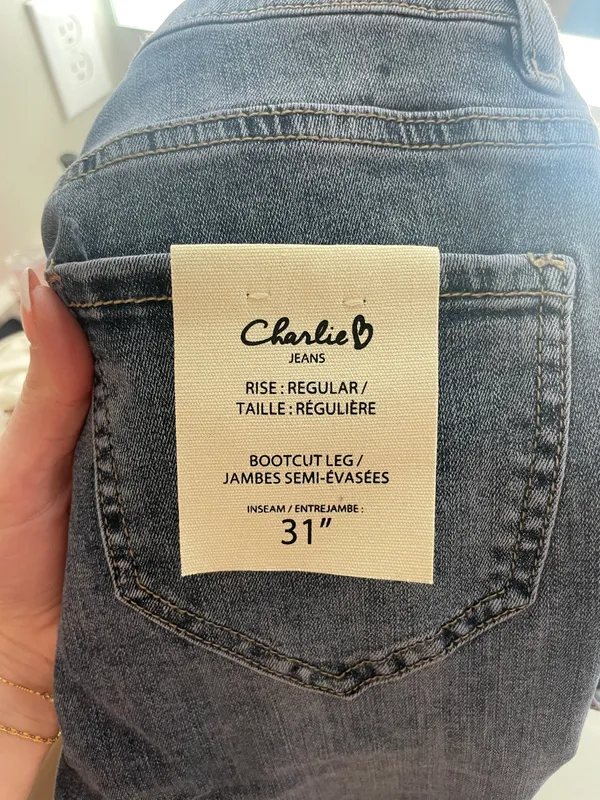 Bootcut Jeans with Contrast Cuff Blue Size 4 - Image 6
