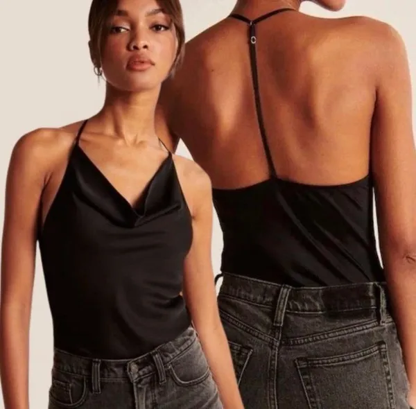 Abercrombie Top Tank Bodysuit Black - Image 2