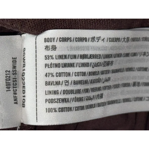 Abercrombie & Fitch Brown Linen Pleated High Rise High Waisted Shorts Size Small - Image 5