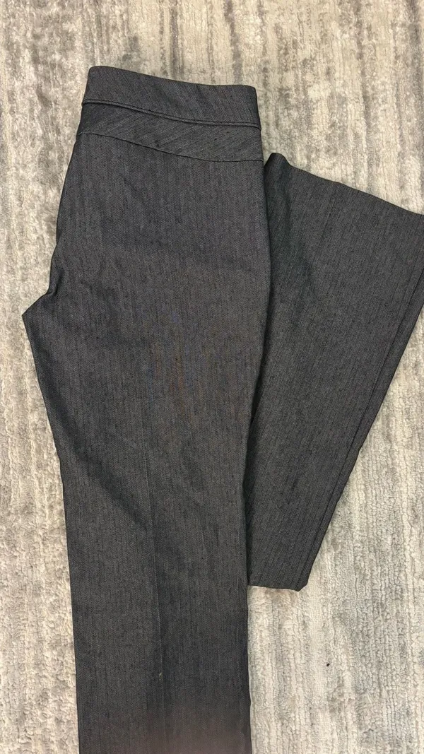 Vintage Bebe Low Rise Grey Pinstripe Office Pants - Image 3