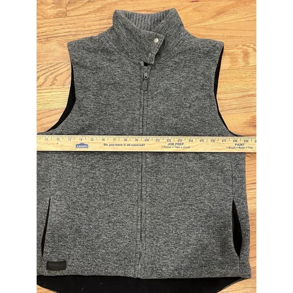 Lauren Ralph‎ Lauren Women Vest Size Medium Patch Gray Grey Zip Front Collar - Image 5