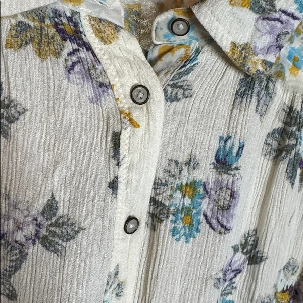 Free People Hold On To Me Floral Long Sleeve Blouse Ivory Combo Size Small - Image 12