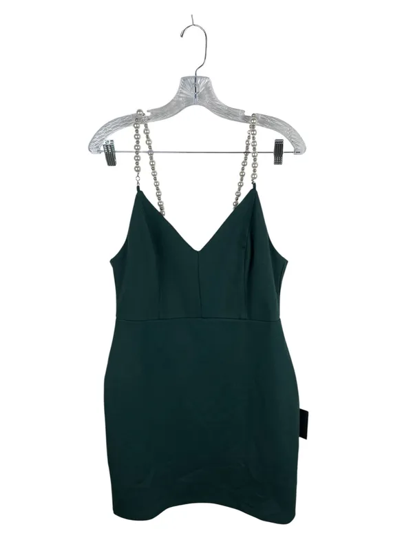 NEW Lulus She's Extra Emerald Green Pearl Strap Bodycon Mini Dress Size Large - Image 4