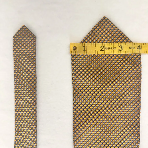 Ashton Rhodes Vintage Silk Tie Mens Gold Multicolor Geometric Necktie Office - Image 8