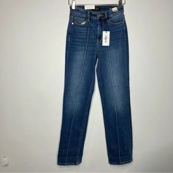 Judy Blue High Rise front seam cuffed straight leg jeans‎ size 26 - Image 3