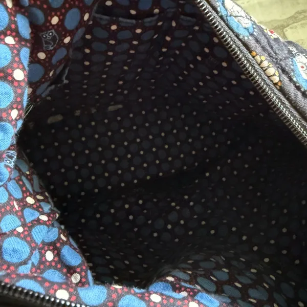 Vera Bradley Retired Night Owl Brown Black Quilted Cotton Hobo Shoulder Bag - Image 6
