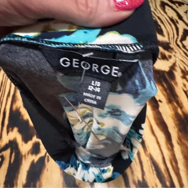 George Blue Pleated Skater Midi Skirt Cocktail‎ - Image 2