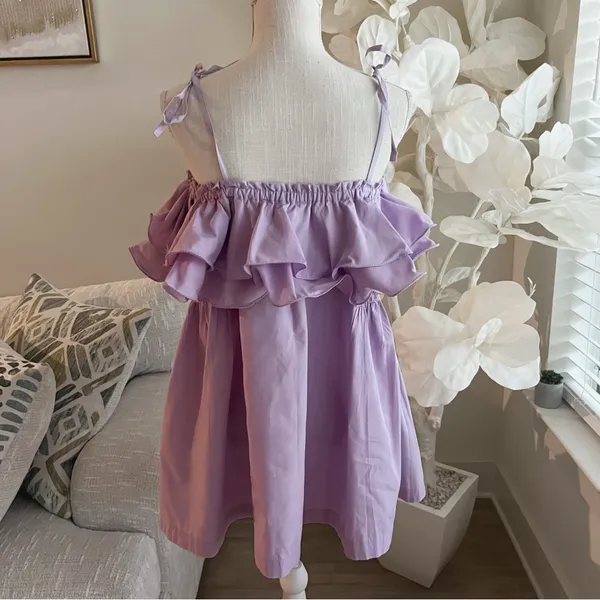 Free People Have A Thing For You Lavender Ruffle Strap Mini Dress - Image 7