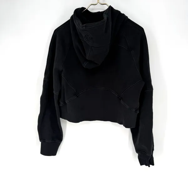 Lululemon Scuba Oversized Half Zip Hoodie Black XS/S Cropped Cotton Terry - Image 2