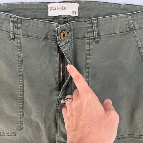 Pistola Olive Green Utility Jogger Cargo Pants Ankle Zip Size 31 - Image 8
