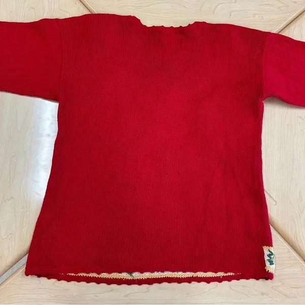Vintage Tiara Petites Red Ugly Christmas Sweater Holiday Tree Winter Medium - Image 4