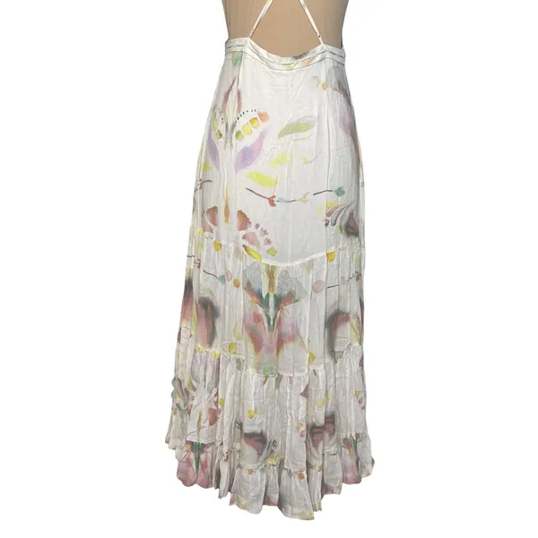 FREE PEOPLE Sounds Of Spring Jumper Watercolor Floral Maxi Dress Size XS - Image 10