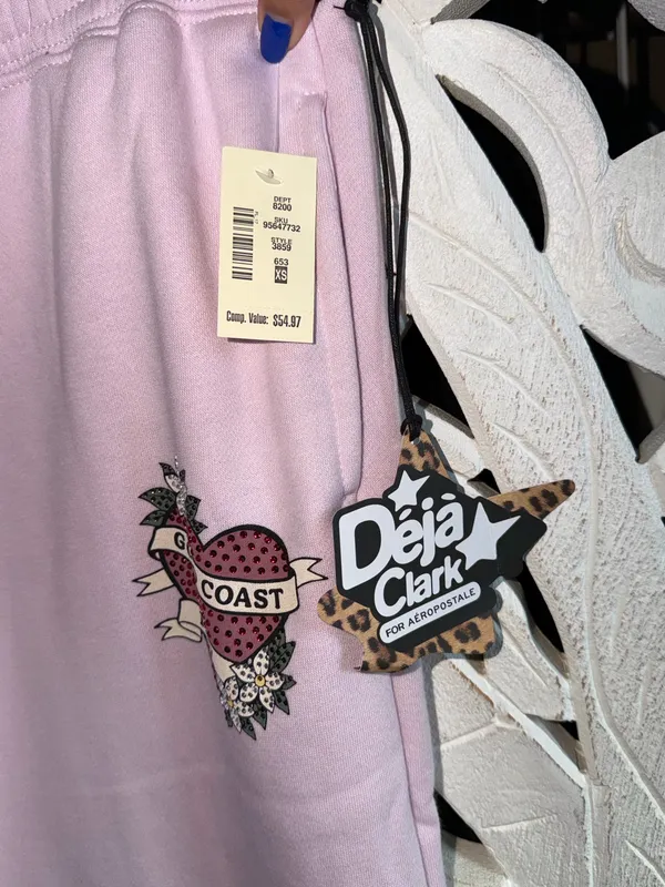 Deja for Aeropostale Pink Low-Rise Wide-Leg Sweatpants - Image 7