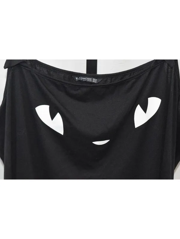 BloomChic Black Plus Size Tank Top with Cute Face Print - Image 6