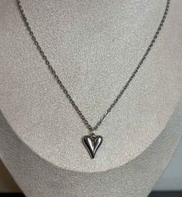 Handmade Silver Heart Necklace - Image 2