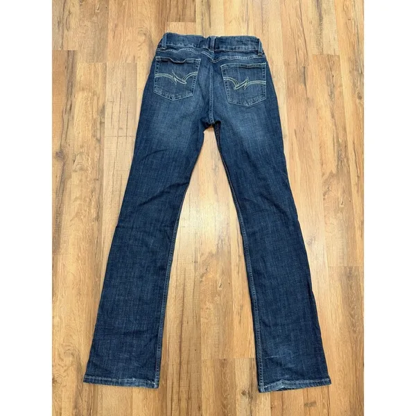 Wrangler Boot Cut Jeans Women's Size 5x34 Dark Wash Stretch Mid Rise Denim - Image 4