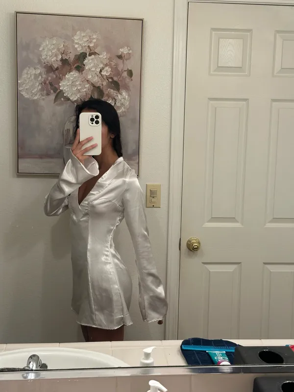 White Satin Dress - Image 2
