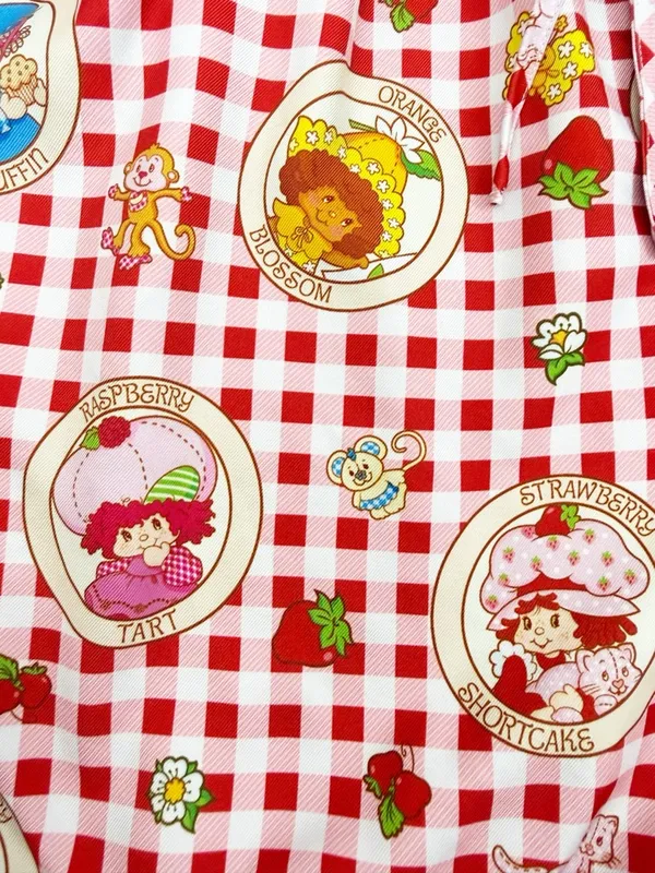 Strawberry Shortcake Countryside Plaid Gingham Check Short Pajama Set Two Piece - Image 5