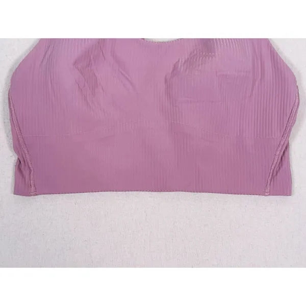 Lululemon Like a Cloud Ribbed Longline Bra Size 4 Pink Yoga Pilates Gym Studio - Image 5