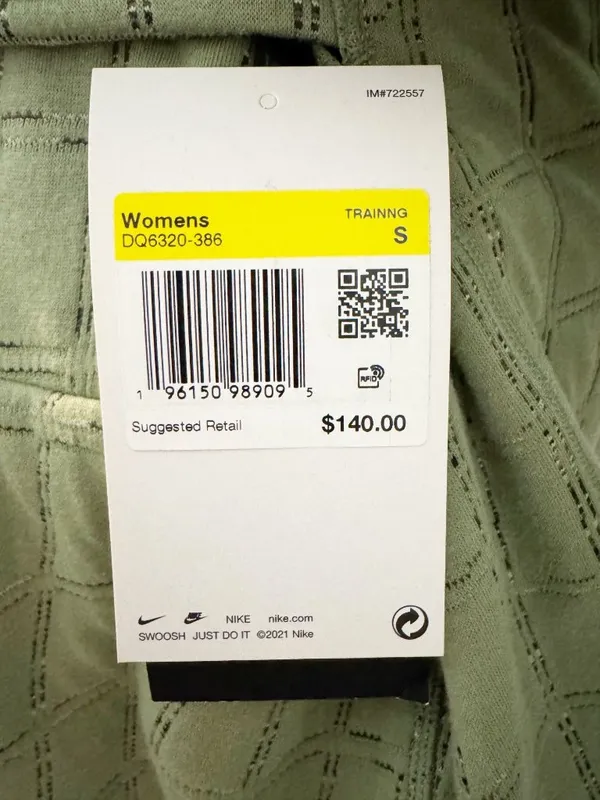 Nike Cardigan Size Small Oil Green Reversible Jacquard Knit Wrap‎ Pilates Cozy - Image 8