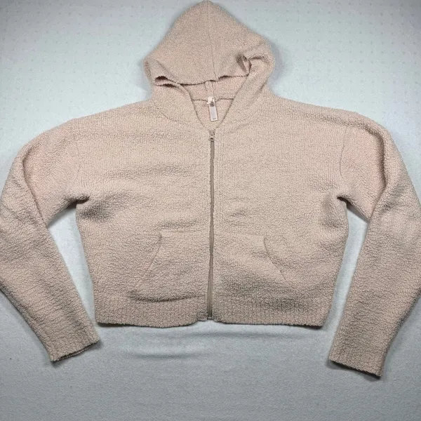 SKIMS Cozy Knit 3 Piece Set 2X/3X Pink Hoodie Joggers Wrap Crop Top - Image 2
