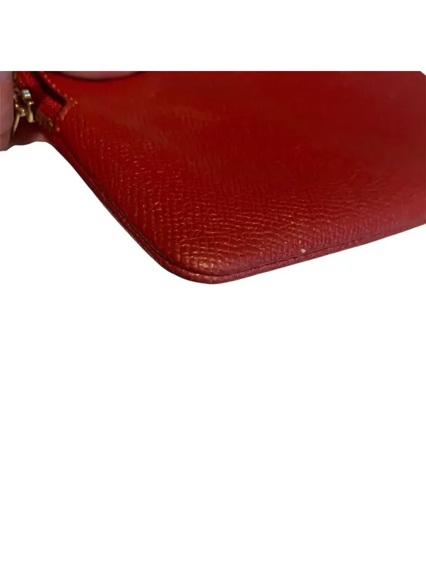 COACH Scarlet Red Pebbled Leather Wristlet - Image 4