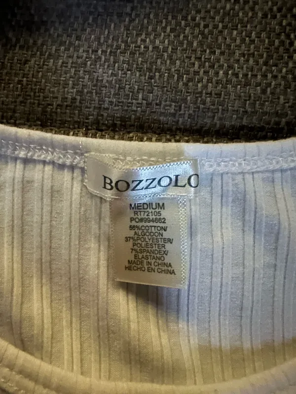 Bozzolo White Ribbed Long Sleeve  - Image 2