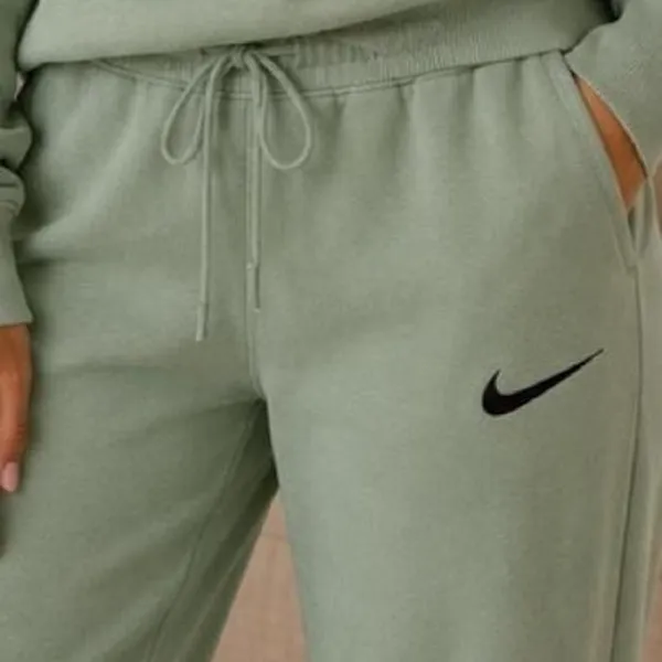 Nike Women's Sage Green Fleece Sweatpants Size M - Image 2