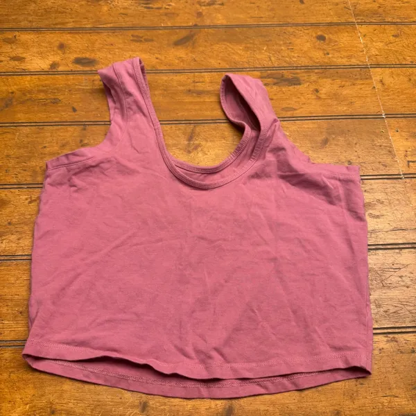 Gymshark Cropped Tank Top‎ Dusty Rose Pink Floral Logo Women's XL - Image 4