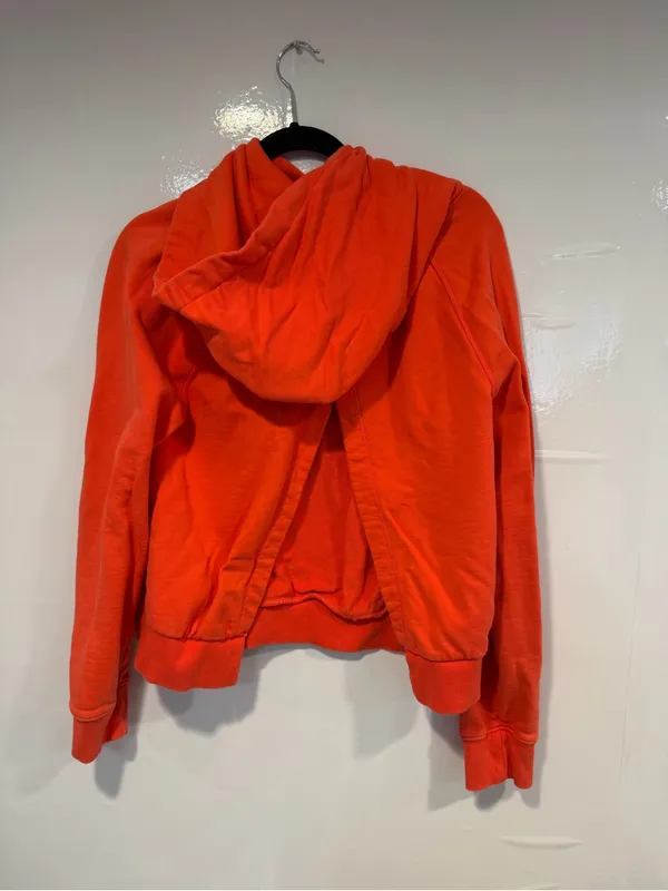Athleta Open Back Orange Hooded‎ Pullover Sweatshirt - Image 4
