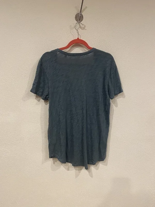 ATM Shirt Womens XS/S Blue Slub Jersey V Neck Short Sleeve Tee Top Relaxed - Image 4