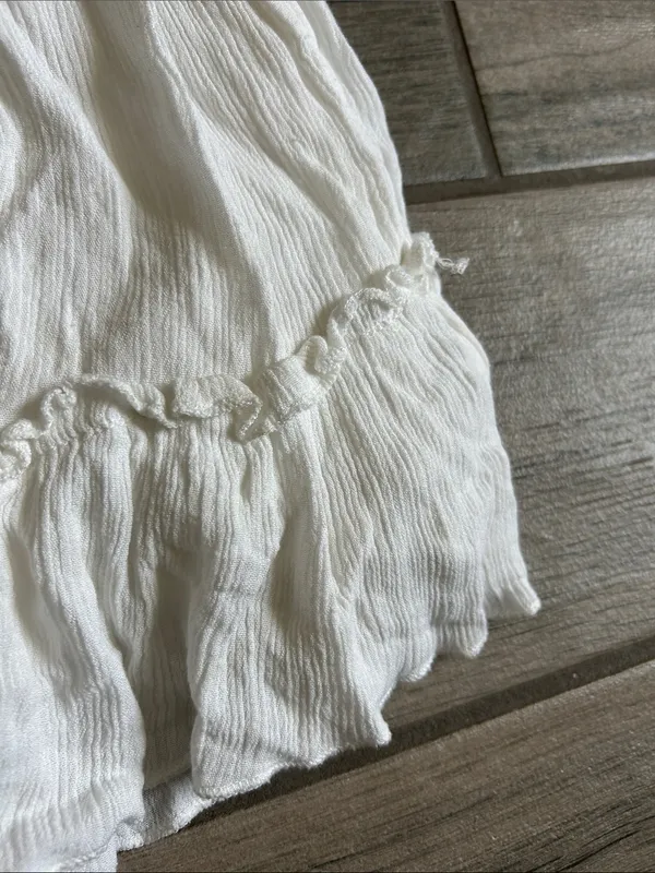 Nectar Clothing Boho Ruffled Mini Skirt in Cream - Image 7