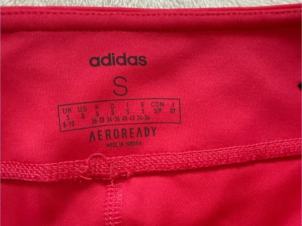 Adidas AeroReady Hot Pink 3 Stripe Leggings Athletic Yoga Gym Size S - Image 5