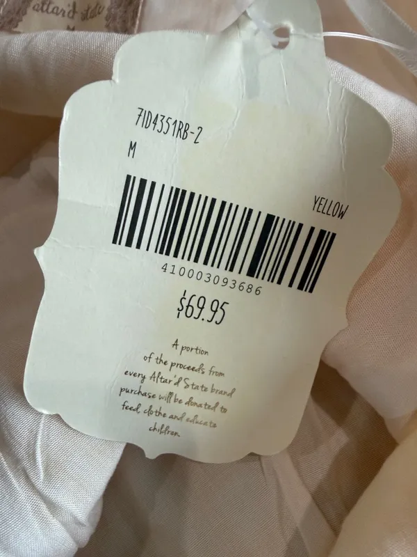 Altard State Yellow Gingham Ruffle Mini Sundress Size M New - Image 5