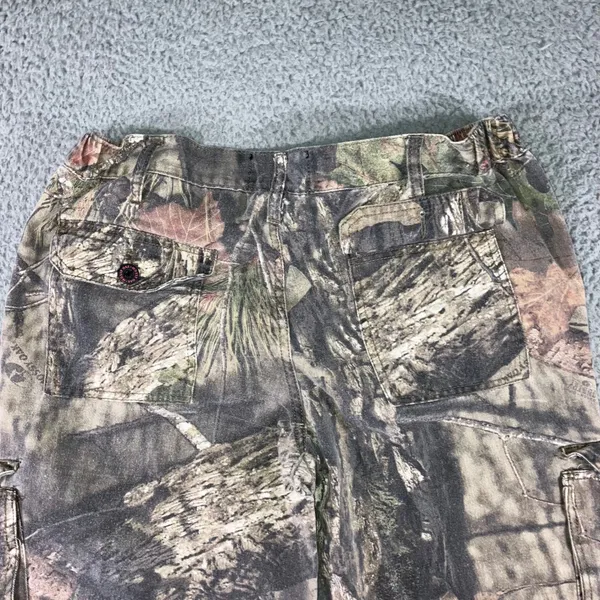 Mossy Oak Cargo Pants Women Medium Camo‎ Break-Up Pink Logo Drawstring Hem - Image 9