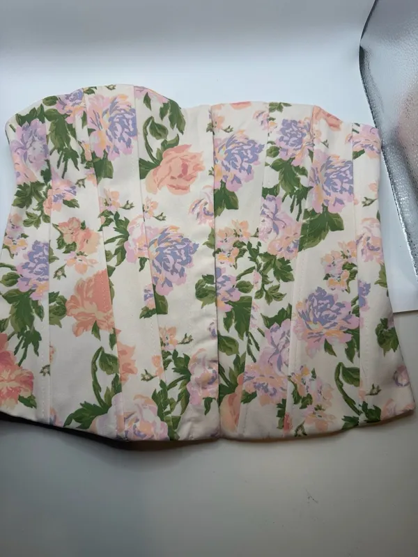Zara Floral Print Corset Bustier Top - Image 2