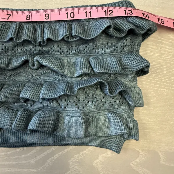 Edikted women size xs/s knit ruffles y2k gray tube top‎ - Image 6
