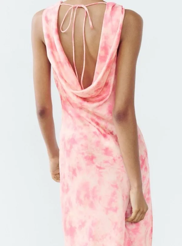 ZARA Pink Tie Dye Dress - Image 4
