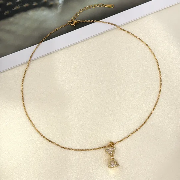 CZ Hourglass Pendant Necklace for Women - Image 5
