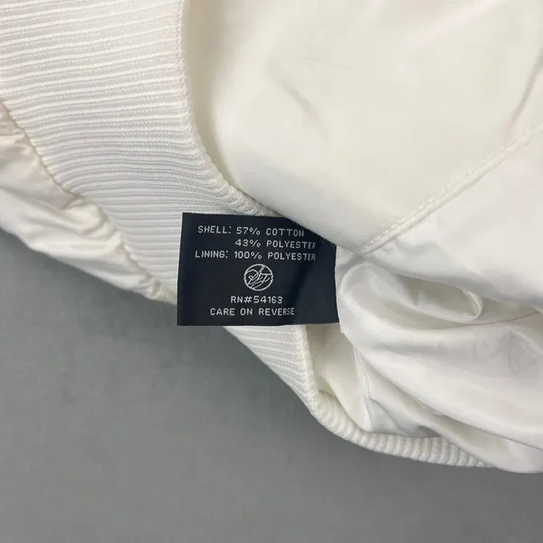 Sean John Jacket Double Breasted Bomber Medium White Cotton Blend Y2K - Image 7