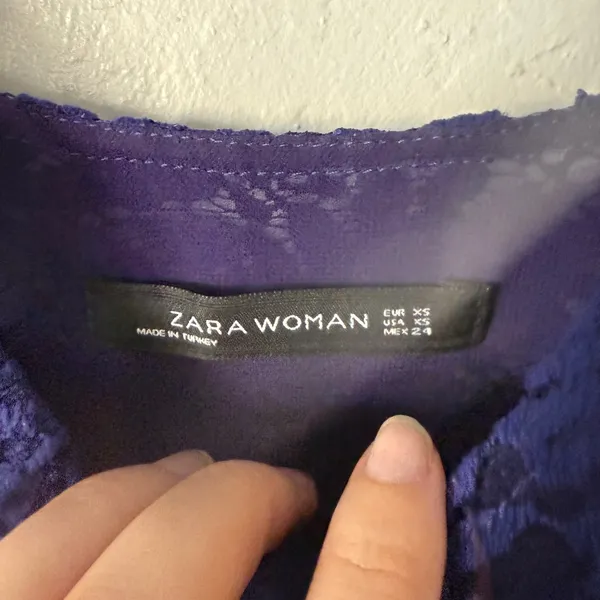 Zara Woman Navy Blue Lace Camisole‎ Tank Top V-Neck Whimsigoth Fairy - Image 7