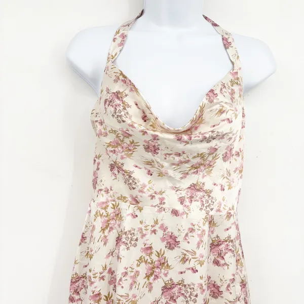 Saints + Secrets Women Cottagecore Floral Cowl Neck Halter Romantic Maxi Dress S - Image 4