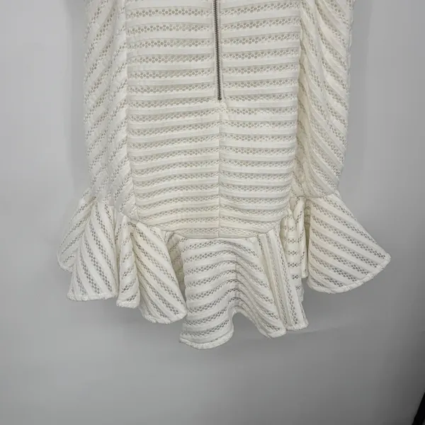 NWT Bardot Ivory Lace‎ Midi Dress L Halter Ruffle Hem Bridal Cocktail - Image 3