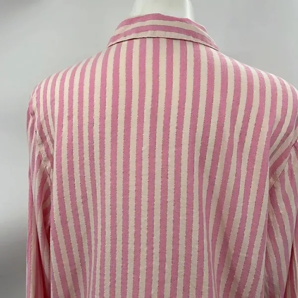 Victoria’s Secret long sleeve pink striped pajama top - Image 7